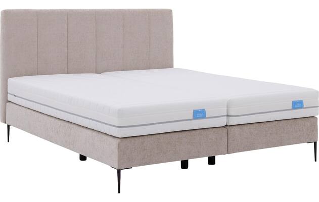 Goossens boxspring ease solid incl matras grijs stof - 8230293-06