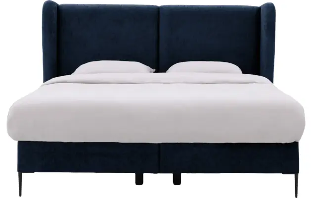 Goossens boxspring ease classic incl matras blauw stof - 8230498-02