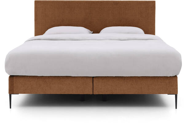 Goossens boxspring ease one incl matras bruin stof - 8230506-02