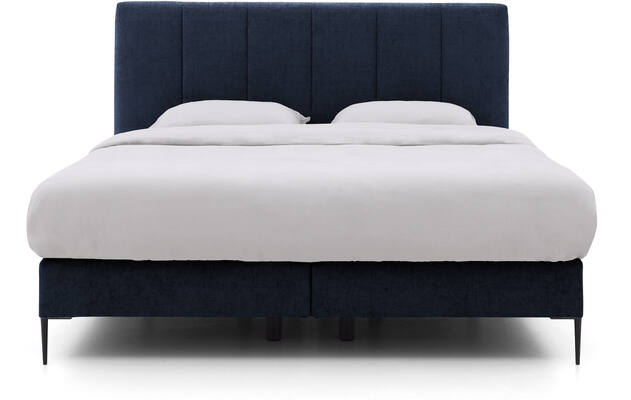 Goossens boxspring ease solid incl matras blauw stof - 8230508-02