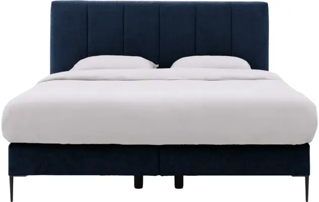 Goossens boxspring ease solid incl matras blauw stof - 8230508-02