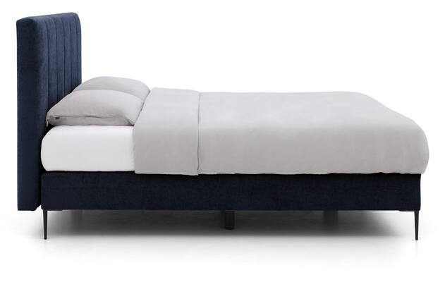 Goossens boxspring ease solid incl matras blauw stof - 8230508-03