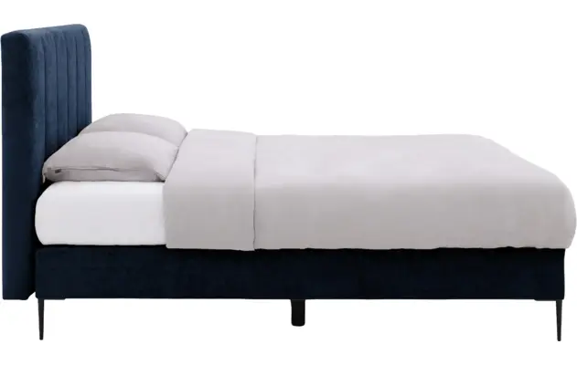 Goossens boxspring ease solid incl matras blauw stof - 8230508-03