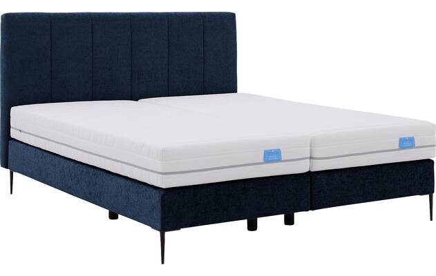 Goossens boxspring ease solid incl matras blauw stof - 8230508-06
