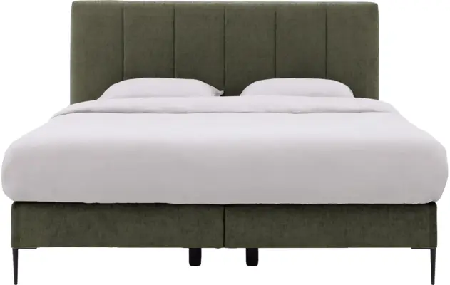 Goossens boxspring ease solid incl matras groen stof - 8230509-02