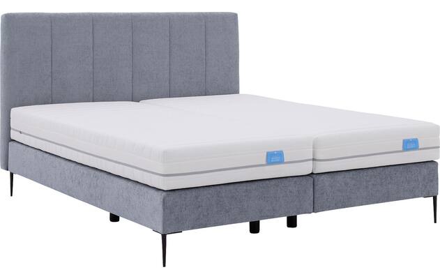 Goossens boxspring ease solid incl matras grijs stof - 8230510-06