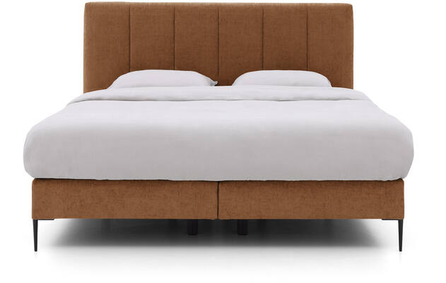 Goossens boxspring ease solid incl matras bruin stof - 8230511-02