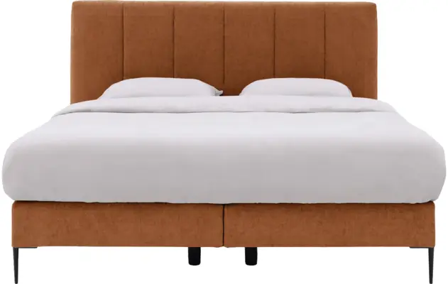 Goossens boxspring ease solid incl matras bruin stof - 8230511-02