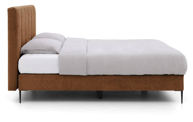 Goossens boxspring ease solid incl matras bruin stof - 8230511-03