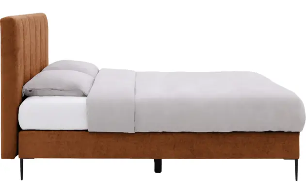 Goossens boxspring ease solid incl matras bruin stof - 8230511-03