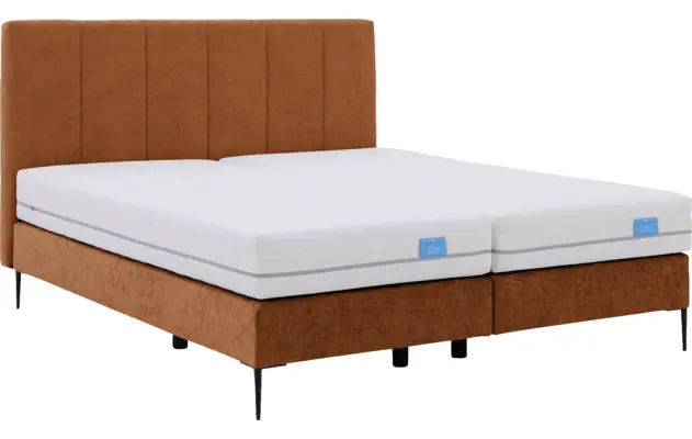 Goossens boxspring ease solid incl matras bruin stof - 8230511-06