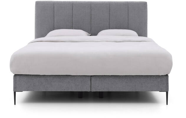 Goossens boxspring ease solid incl matras grijs stof - 8230512-02