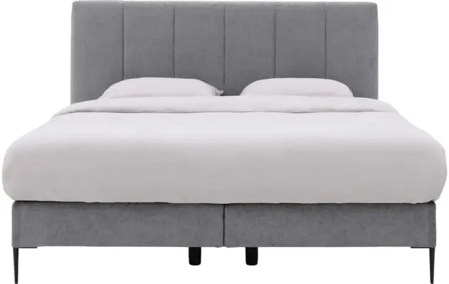 Goossens boxspring ease solid incl matras grijs stof - 8230512-02