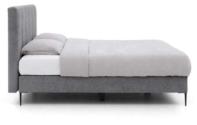 Goossens boxspring ease solid incl matras grijs stof - 8230512-03