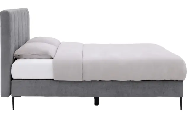 Goossens boxspring ease solid incl matras grijs stof - 8230512-03