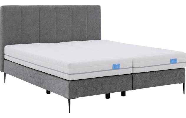 Goossens boxspring ease solid incl matras grijs stof - 8230512-06