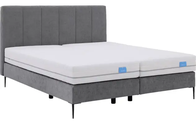 Goossens boxspring ease solid incl matras grijs stof - 8230512-06