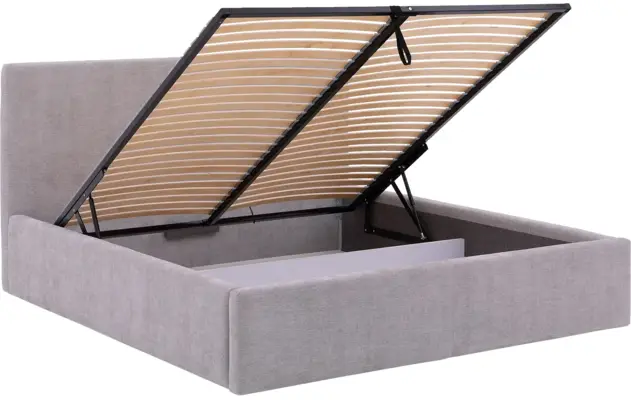 Goossens bedframe mysen storage grijs stof - 8231156-08