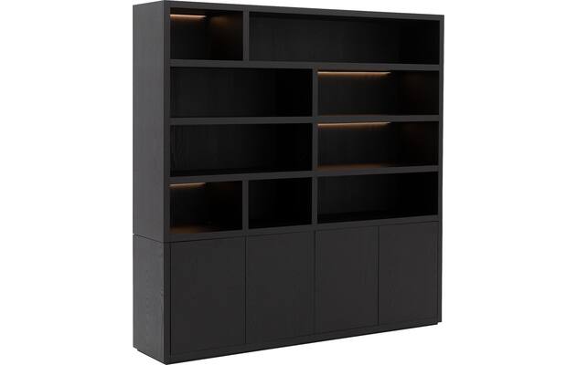 Goossens buffetkast barcelona zwart eiken - 8231282-04