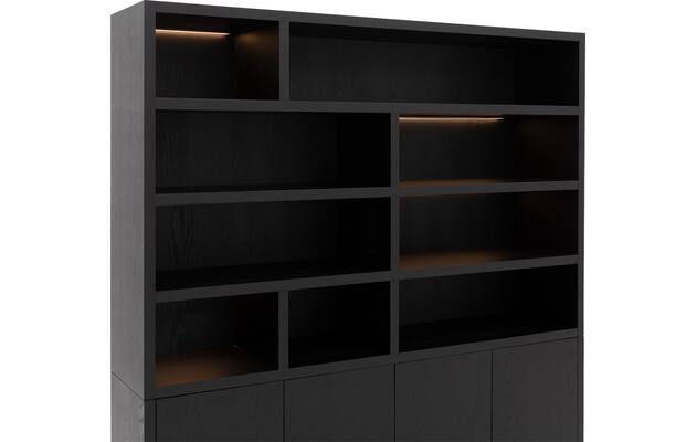 Goossens buffetkast barcelona zwart eiken - 8231282-09