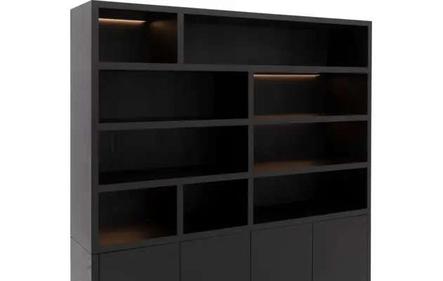 Goossens buffetkast barcelona zwart eiken - 8231282-09