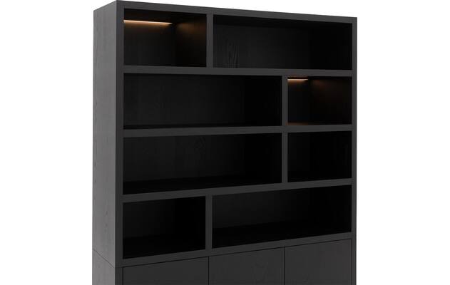 Goossens buffetkast barcelona zwart eiken - 8231283-09