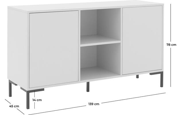 Goossens basic dressoir madrid grijs melamine - 8231293-goossens-basic-madrid-dressoir-melamine-50