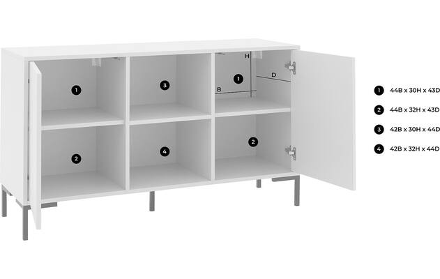 Goossens basic dressoir madrid grijs melamine - 8231293-goossens-basic-madrid-dressoir-melamine-51