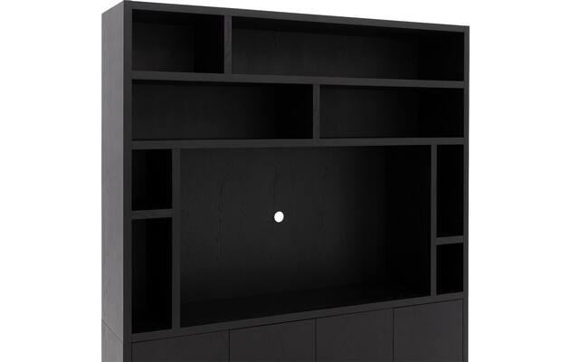Goossens tv meubel barcelona zwart eiken - 8231367-08