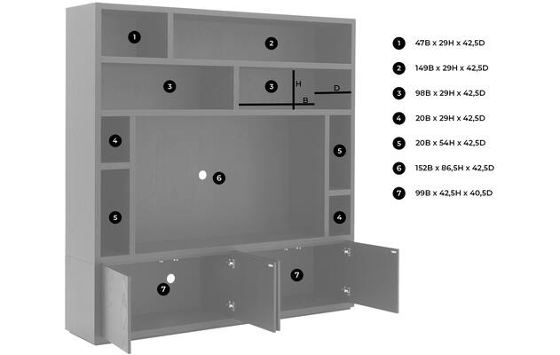 Goossens tv meubel barcelona zwart eiken - 8231367-15