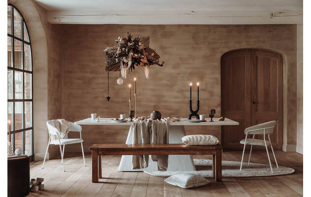 Goossens eettafel stone wit beton - 8231384-01