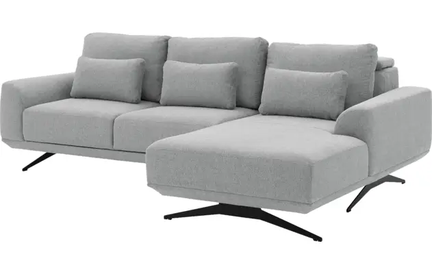 Goossens excellent loungebank princess grijs stof - 8231524-gespiegeld-05