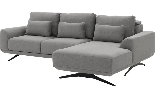 Goossens excellent loungebank princess grijs stof - 8231525-gespiegeld-05