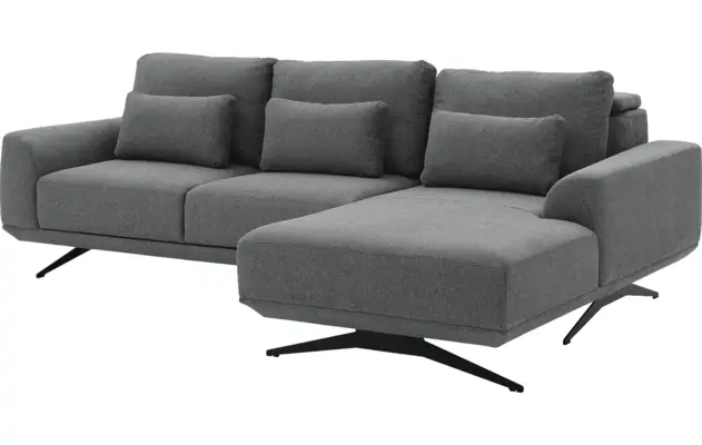 Goossens excellent loungebank princess grijs stof - 8231526-gespiegeld-05