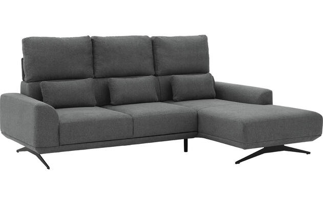 Goossens excellent loungebank princess grijs stof - 8231526-gespiegeld-08