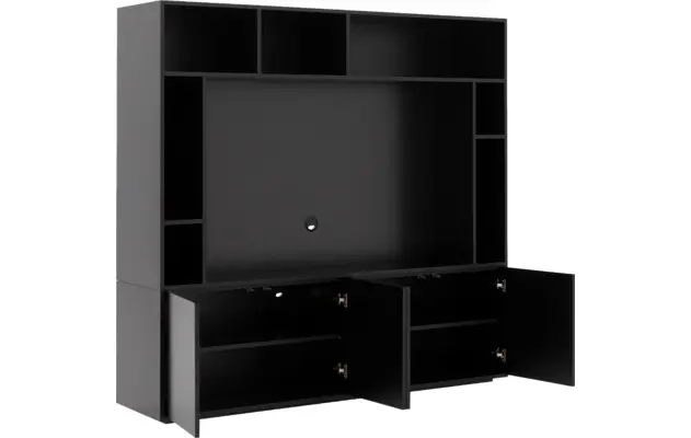 Goossens basic tv meubel madrid zwart melamine - 8231540-04