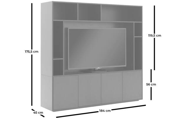 Goossens basic tv meubel madrid zwart melamine - 8231540-16