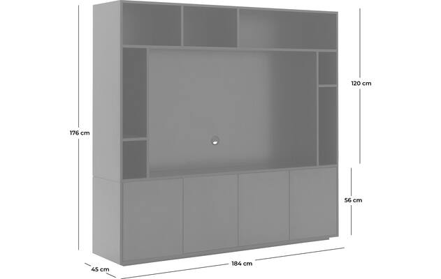 Goossens basic tv meubel madrid zwart melamine - 8231540-goossens-basic-madrid-tv-meubel-melamine-zwart-50