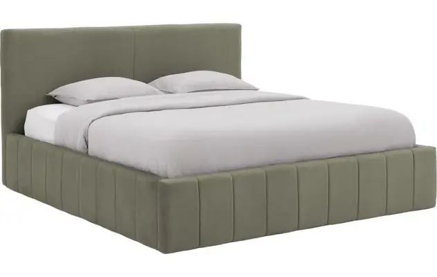 Goossens bedframe carte groen stof - 8231662-goossens-carte-bedframe-microvezel-01