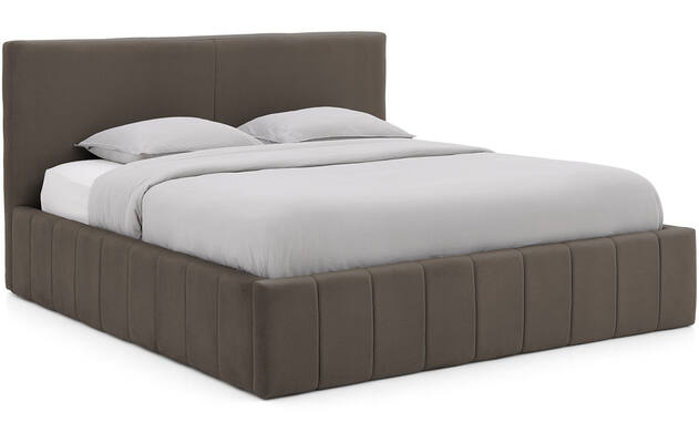 Goossens bedframe carte bruin stof - 8231663-goossens-carte-bedframe-microvezel-01