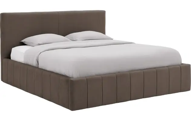 Goossens bedframe carte bruin stof - 8231663-goossens-carte-bedframe-microvezel-01