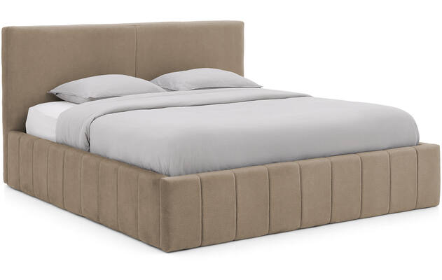 Goossens bedframe carte beige stof - 8231664-goossens-carte-bedframe-microvezel-01