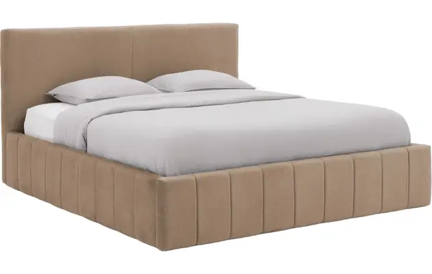 Goossens bedframe carte beige stof - 8231664-goossens-carte-bedframe-microvezel-01
