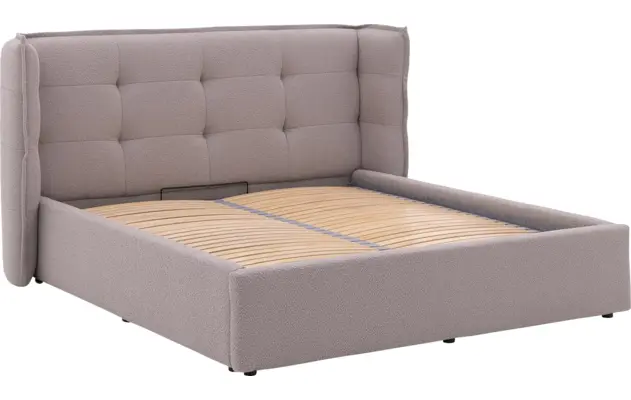 Goossens gestoffeerd bedframe canon wit stof - 8231710-09