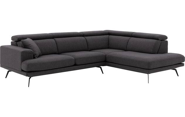 Goossens hoekbank viggo bruin stof - 8231818-04