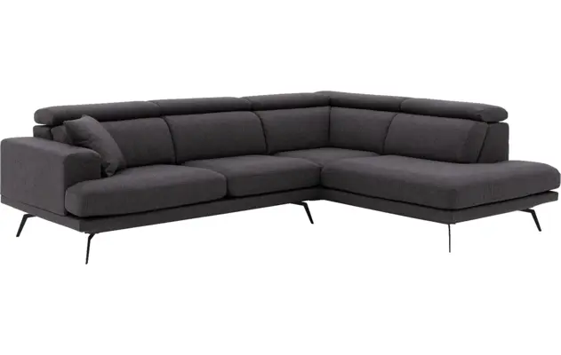 Goossens hoekbank viggo bruin stof - 8231818-04