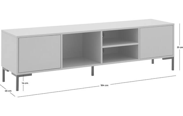 Goossens basic tv meubel madrid grijs melamine - 8231827-goossens-basic-madrid-tv-meubel-melamine-grijs-50
