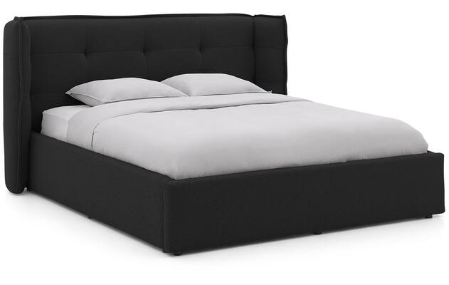 Goossens gestoffeerd bedframe canon zwart stof - 8231854-goossens-canon-bedframe-stof-02