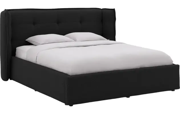 Goossens gestoffeerd bedframe canon zwart stof - 8231854-goossens-canon-bedframe-stof-02
