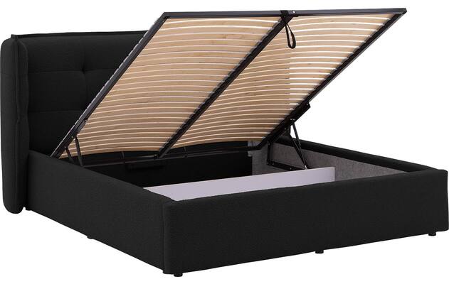 Goossens gestoffeerd bedframe canon zwart stof - 8231854-goossens-canon-bedframe-stof-05